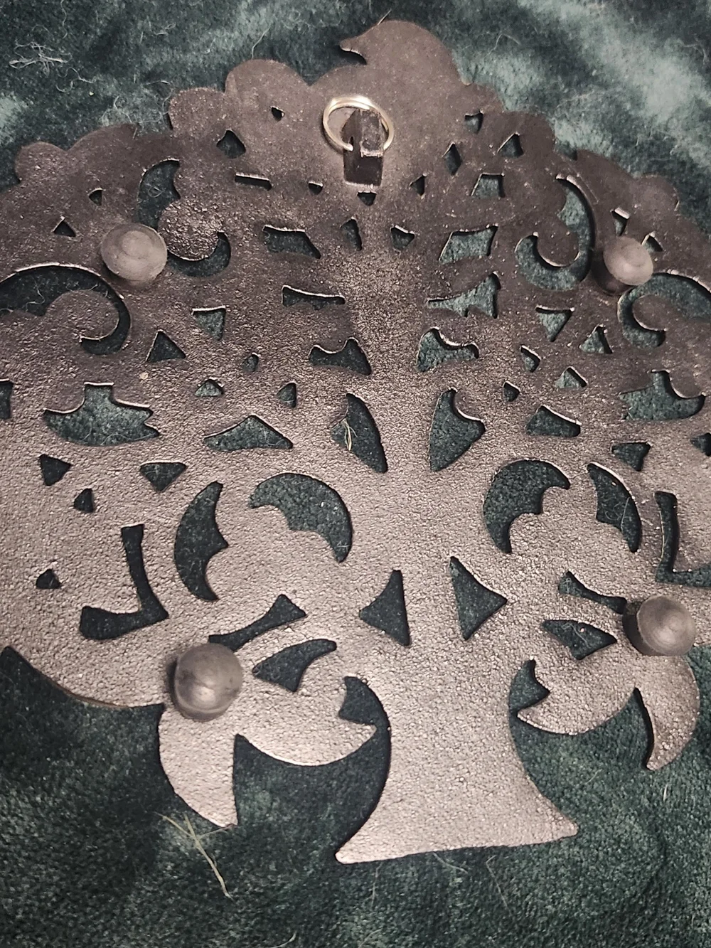Copper Tree of Life Trivet Cast Metal Bird Footed Wall Hanging Kitchen Decor
